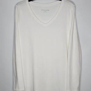 Soft Surroundings Top Tunic Long Sleeve Women's Large White